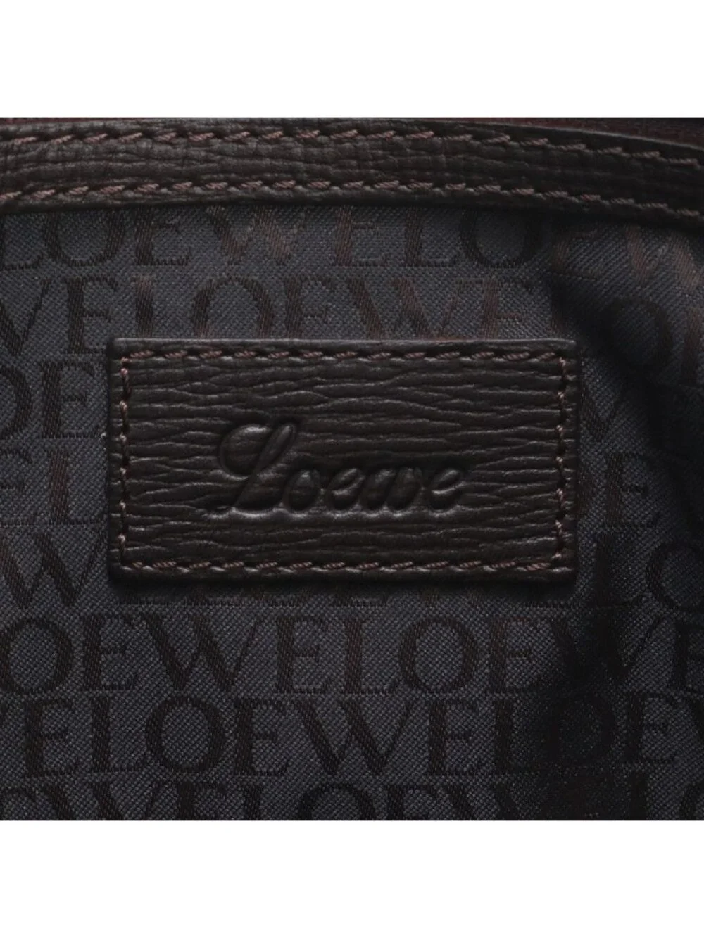 Loewe Leather Business Document Briefcase Tote Bag Brown